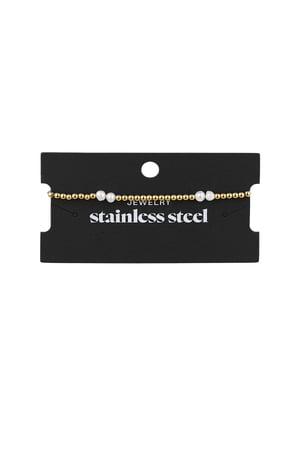 Bracelet pearl mix Couleur or Acier inoxydable h5 Image3